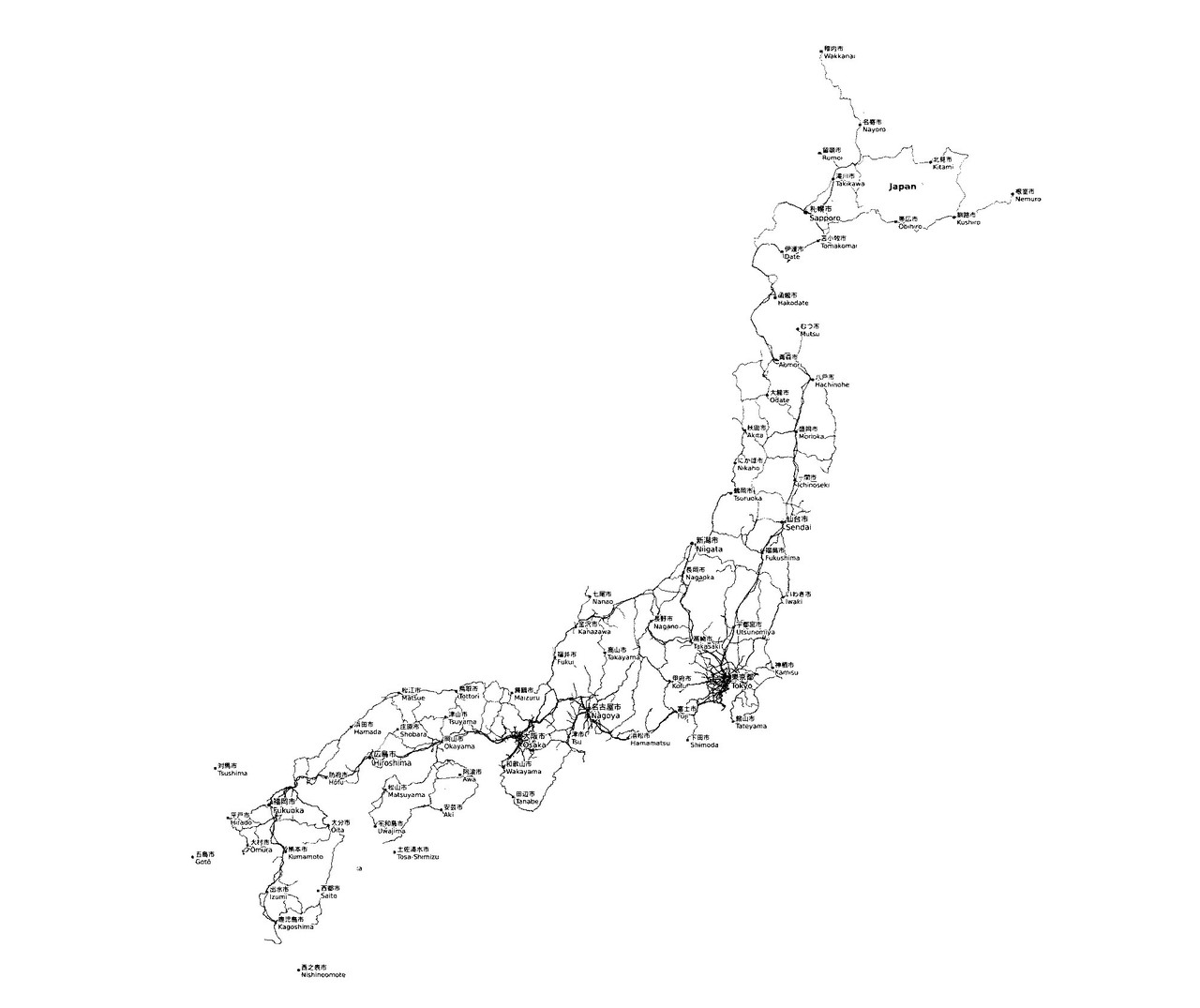 20200404_踏切探し_日本地図_白黒